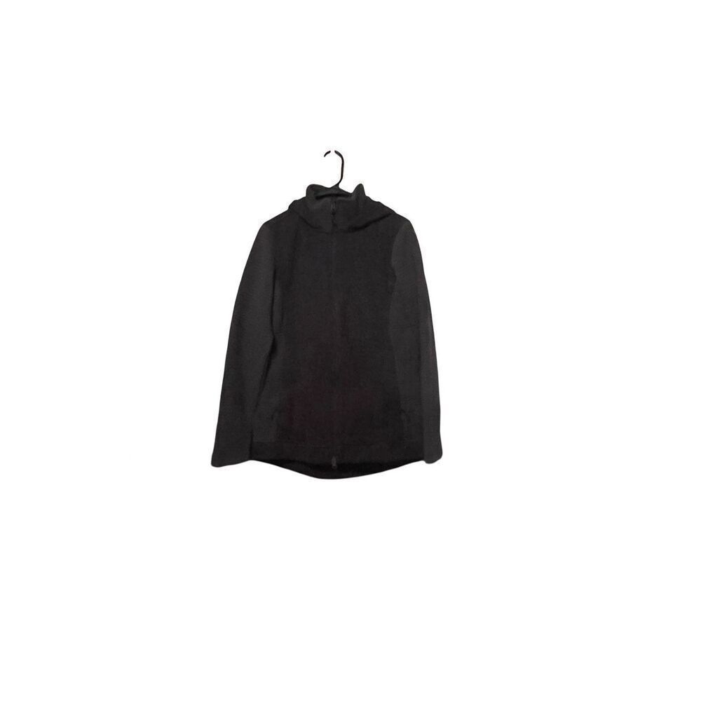 The North Face Womens Black Gray Hooded Full Zip Sweater Fleece Jacket Large